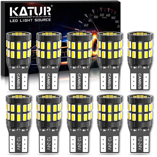 KATUR T10 W5W LED 194 168 2825 Lampadina Cuneo LED CANBUS Senza errori Super Luminoso 6000K Xenon Bianco 30x3014SMD 12-24V per Luci Car Dome Map Door Luce di cortesia per Targa (Versione aggiornata)