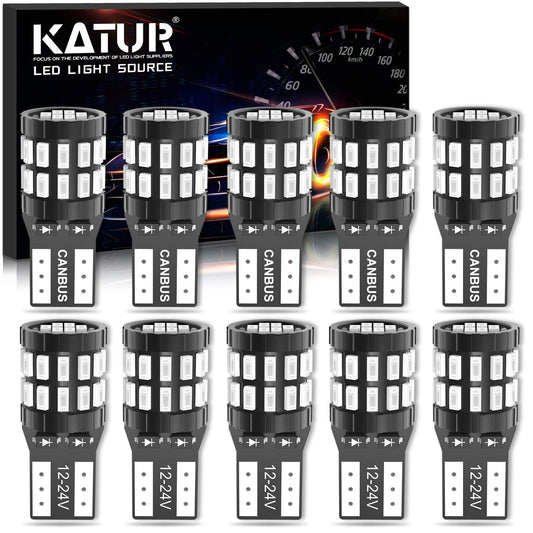 KATUR T10 W5W LED 194 168 2825 Lampadina Cuneo LED CANBUS Senza errori Super Luminoso 6000K Xenon Bianco 30x3014SMD 12-24V per Luci Car Dome Map Door Luce di cortesia per Targa (Versione aggiornata)