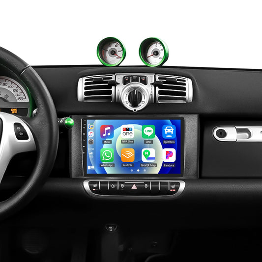 Autoradio con CarPlay/Android/DSP SIXWIN 2+64G Android 13 per Mercedes-Benz Smart Fortwo 2011-2015,1280 * 720, 9" HD Schermo Navigatore GPS WiFi BT USB FM RDS Mirror Link