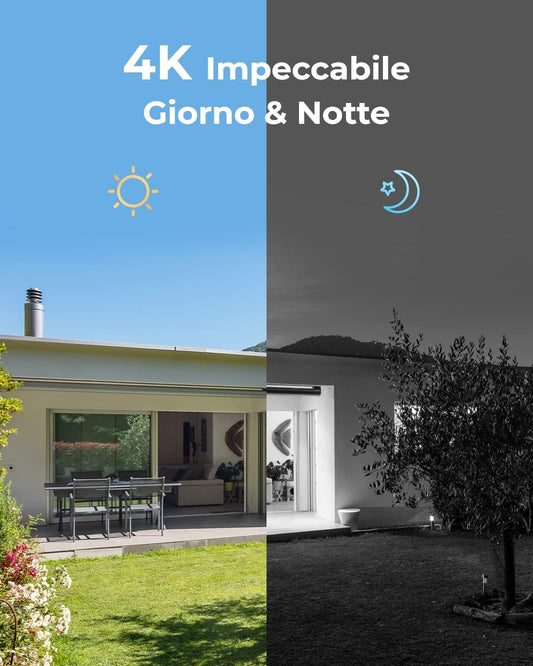 Reolink 4K Kit Videosorveglianza PoE, Rilevamento Intelligente di Uomo e Veicolo, 8CH 2TB NVR + 6x Telecamera Esterno PoE Impermeabile, Visione Notturna Infrarossa 30m, Registrazione 24/7, RLK8-800B6