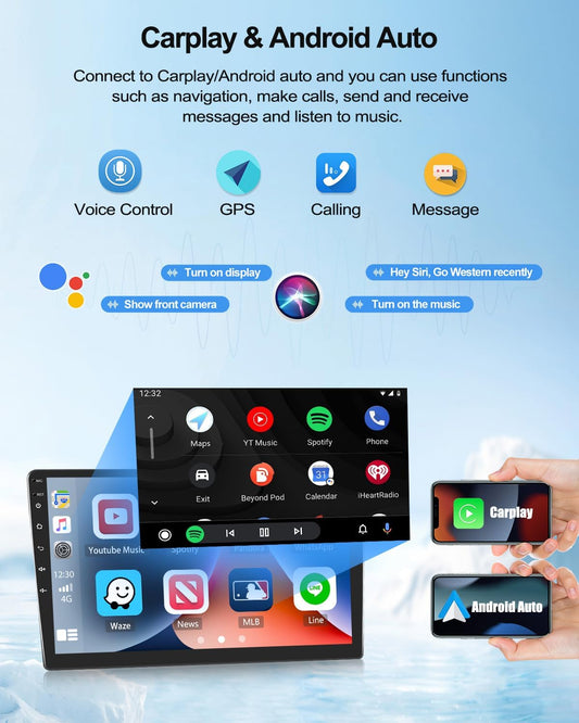 Autoradio con Navigatore per VW Beetle 2004-2010,2G+64G CAMECHO Android 12 Schermo da 9 Pollici Stereo 2 Din con Carplay Android Auto Mirror Link RDS WiFi Bluetooth +Telecamera Posteriore
