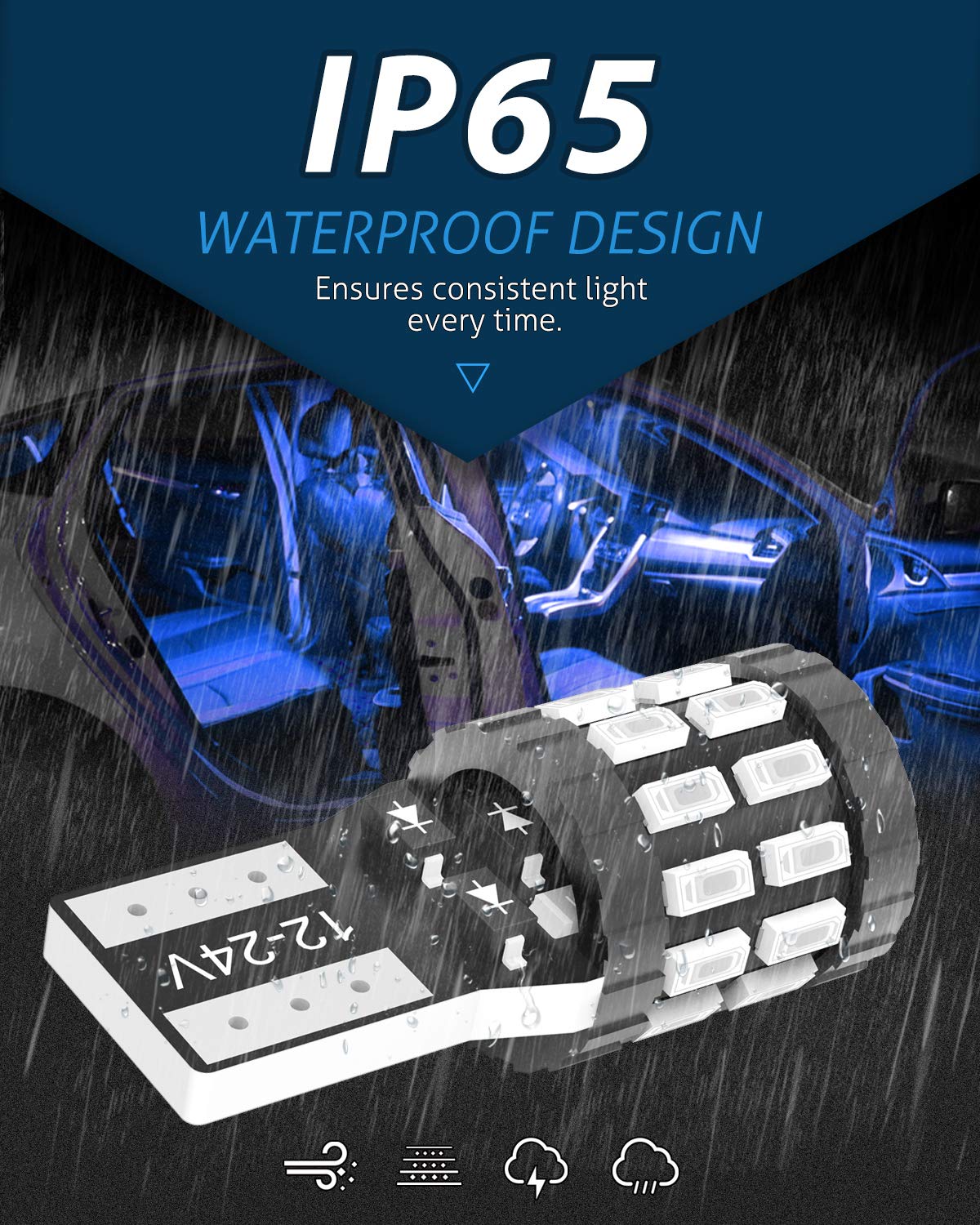 KATUR T10 W5W LED 194 168 2825 Lampadina Cuneo LED CANBUS Senza errori Super Luminoso 6000K Xenon Bianco 30x3014SMD 12-24V per Luci Car Dome Map Door Luce di cortesia per Targa (Versione aggiornata)