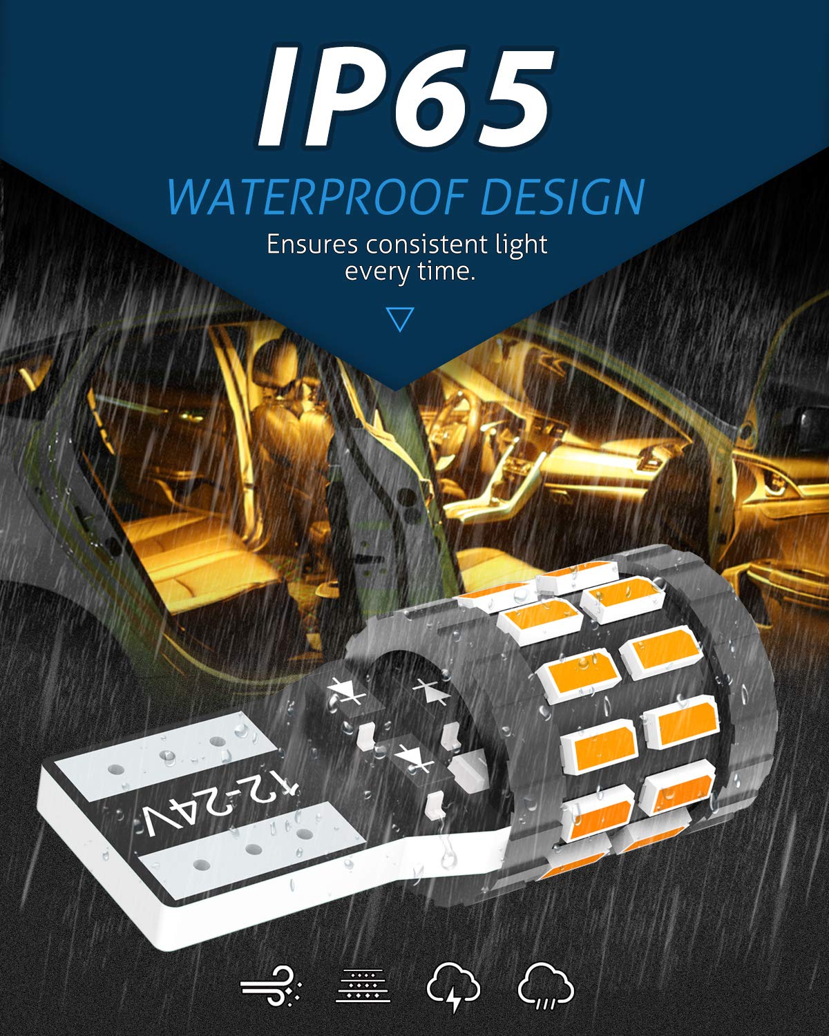 KATUR T10 W5W LED 194 168 2825 Lampadina Cuneo LED CANBUS Senza errori Super Luminoso 6000K Xenon Bianco 30x3014SMD 12-24V per Luci Car Dome Map Door Luce di cortesia per Targa (Versione aggiornata)