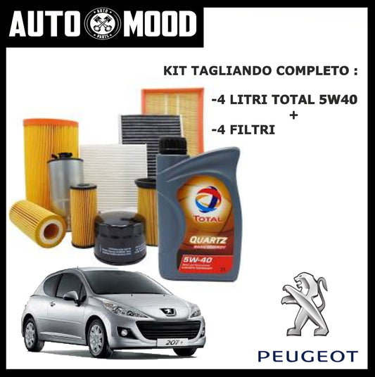 KIT TAGLIANDO PEUGEOT 207 1.4 HDI 68CV 50KW DAL 02/2006 + OLIO TOTAL Q9000 5W40