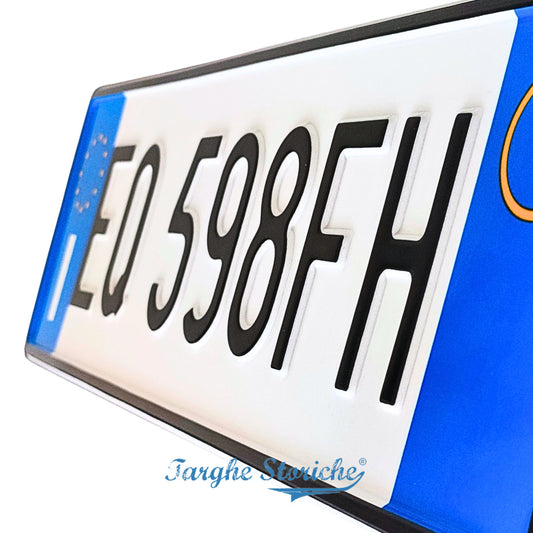 Targa Auto Anteriore Personalizzata IN RILIEVO europea Alluminio Catarifrangente
