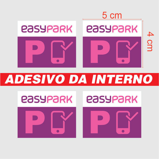 Adesivo EASYPARK in vinile per parcheggio. Sticker Easy Park 4 pezzi