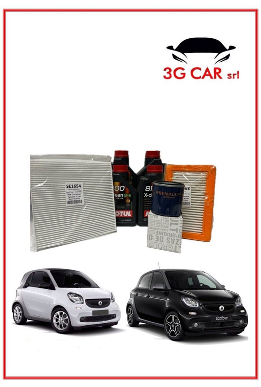 Kit Tagliando new Smart 453 1.0 Benz. Fortwo/Forfour 3 Filtri+4LT. Motul 8100